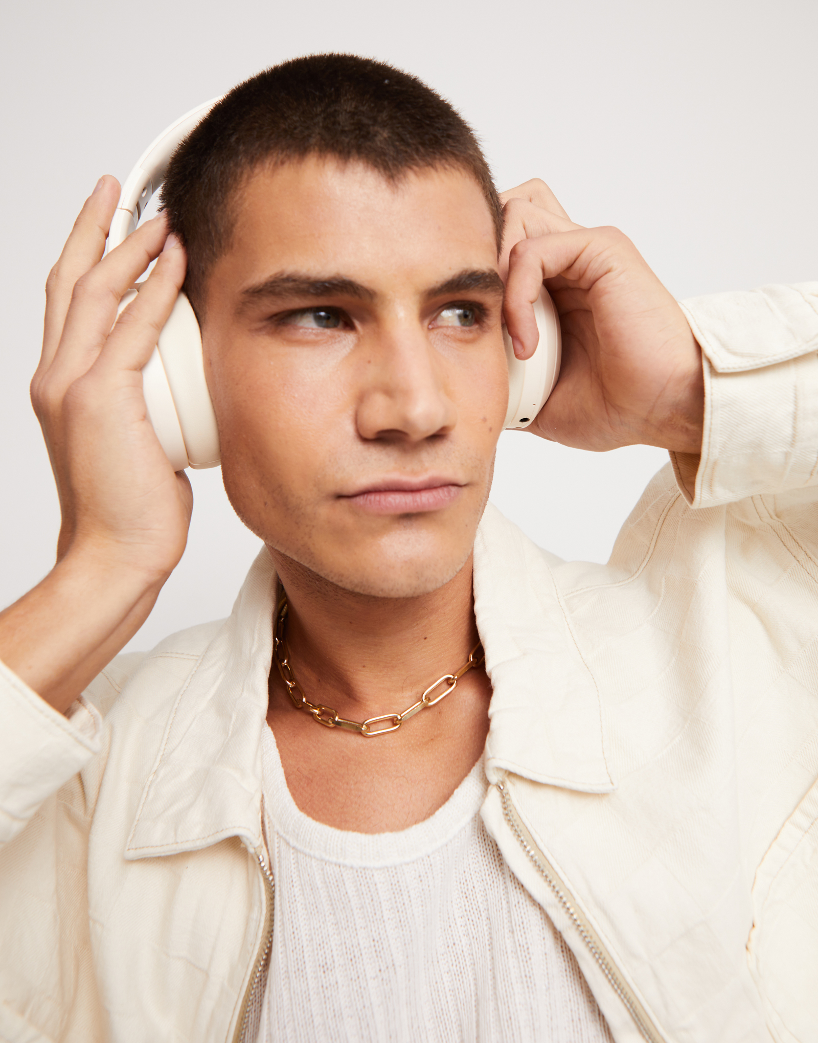 Short oval link chain necklace, Golden, large thumbnail